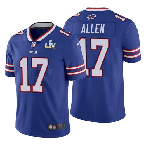 Men's Buffalo Bills #17 Josh Allen Blue NFL 2021 Super Bowl LV Stitched Jersey Men's Buffalo Bills #17 Josh Allen Blue NFL 2021 Super Bowl LV Stitched Jersey